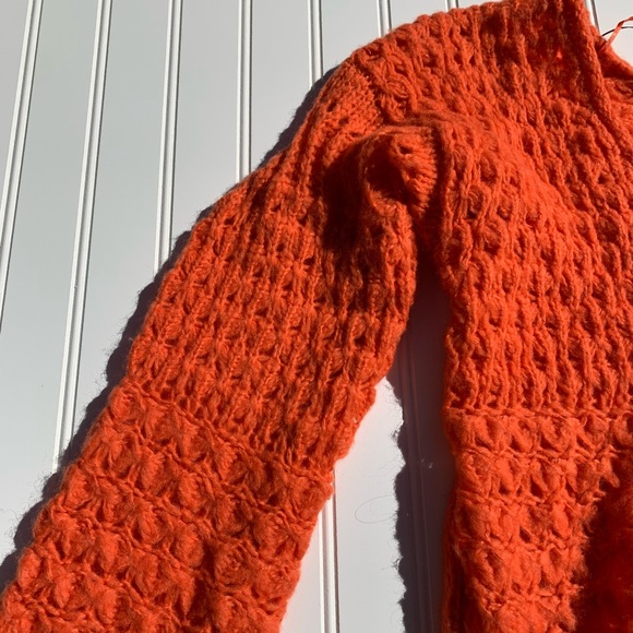 Free People Crashing Waves Orange Pullover XS - Picture 8 of 9